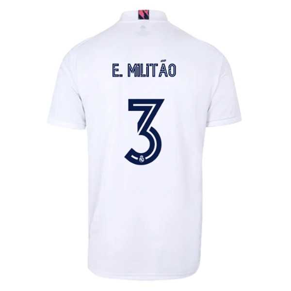 Trikot Real Madrid Heim NO.3 E. Militão 2020-21 Weiß Fussballtrikots Günstig